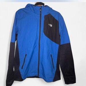 The North Face Men's Hooded Performance Jacket in Cobalt Blue and Black Medium